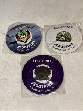 Lot of 3 NEW Lootcrate 2017 Collector Pins
